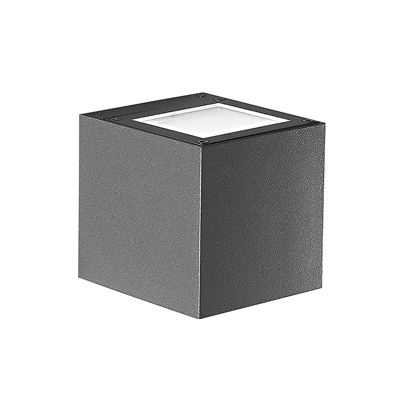 Srebrna lampa ścienna LED 9 W, kwadratowa, IP65, 4000 K, antracytowa – oświetlenie zewnętrzne z aluminium