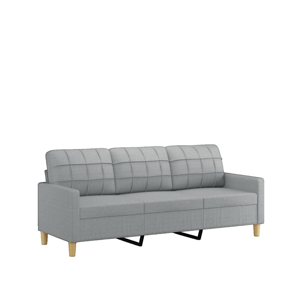 Sofa 3-osobowy vidaXL szary jasny trwała tkanina i solidna metalowa rama