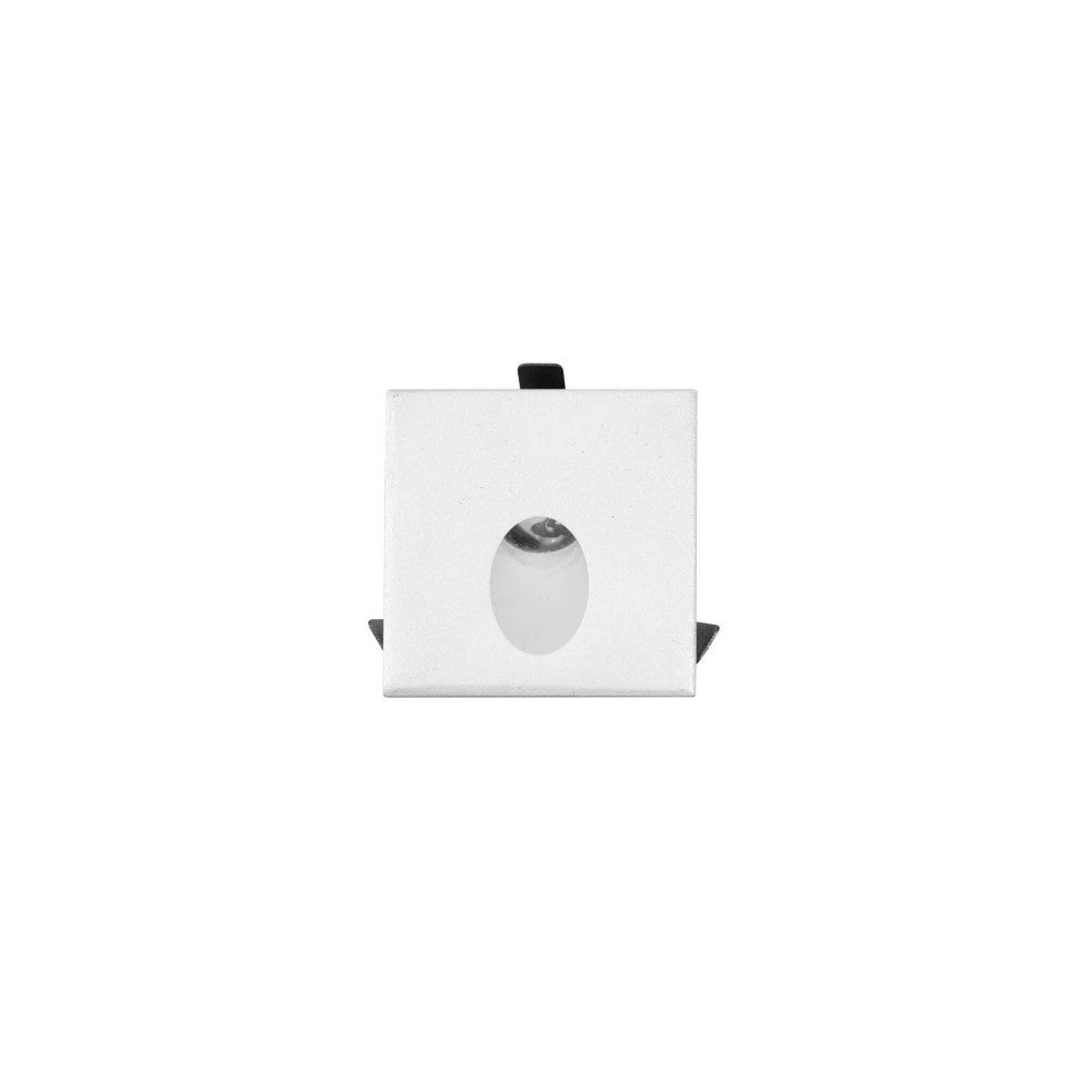 Kwadratowa lampa wpuszczana LED 2 W, aluminium, białe wykończenie, IP54, 4000 K, zimne białe światło, 96 lm