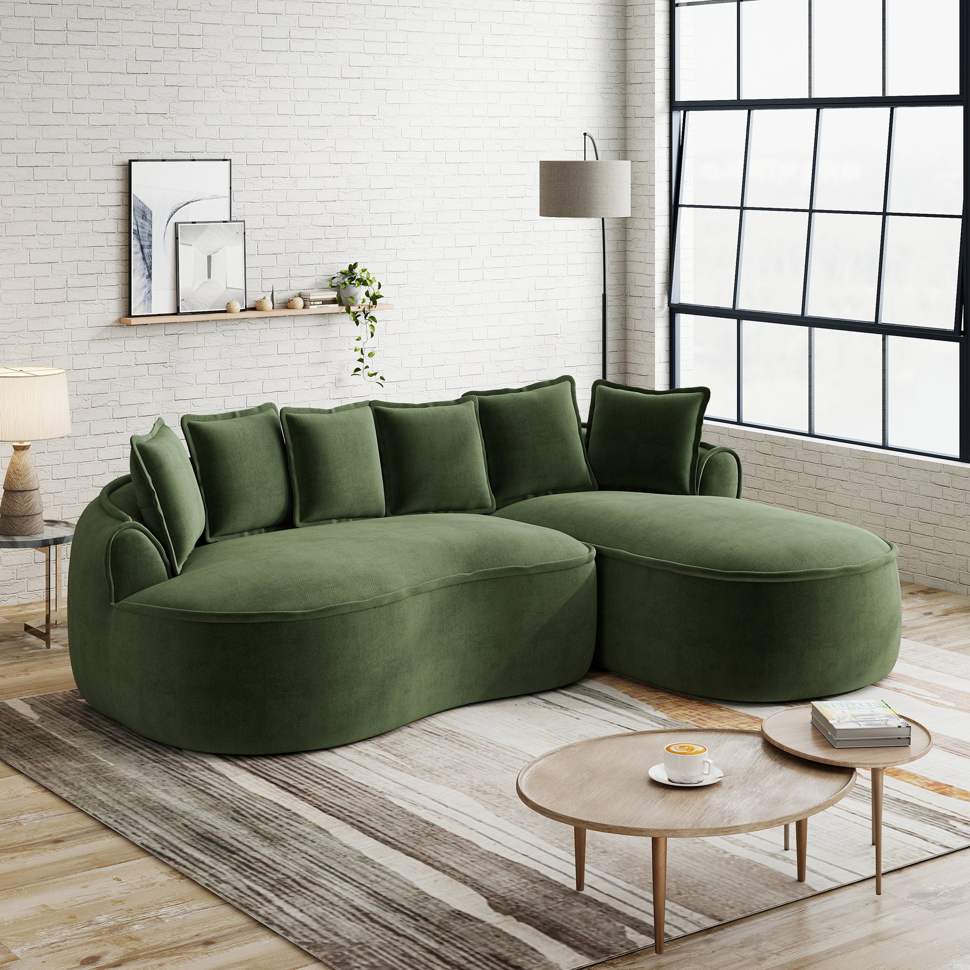 Bezramowa modułowa sofa w kształcie litery L, wygodna sofa Chenille Cloud z głębokim siedziskiem, nowoczesna sofa z szezlongiem, bardzo duża