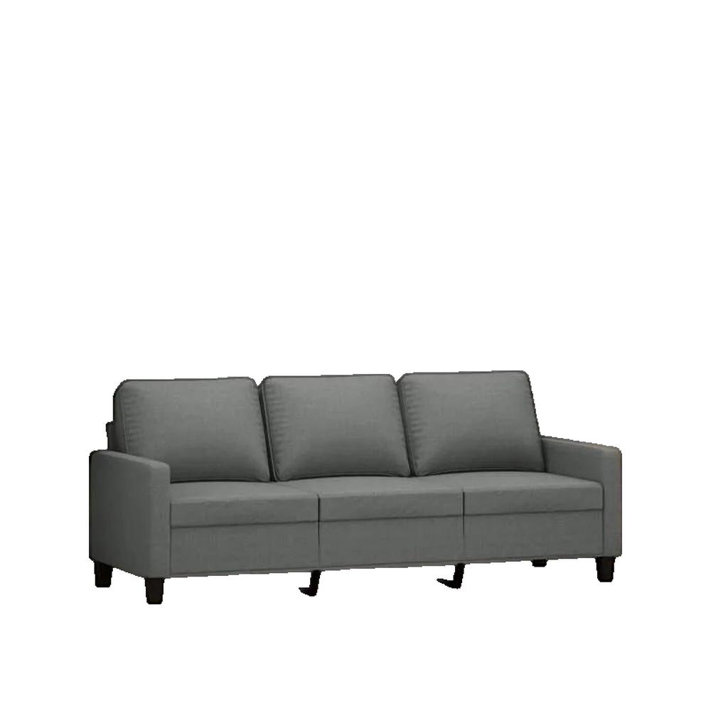 Sofa 3-osobowy vidaXL ciemnoszary tkanina nowoczesny design