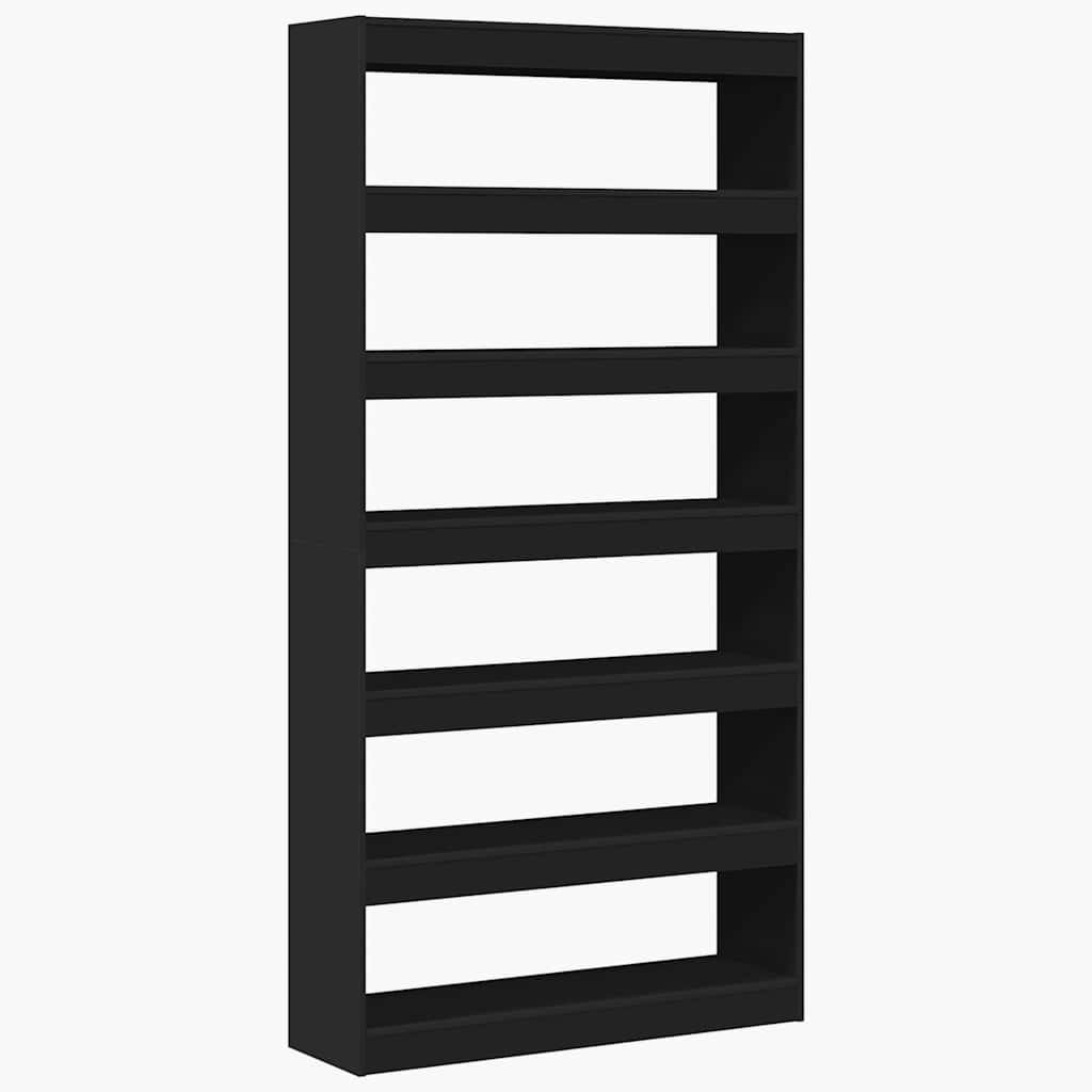 Gabinete de Livros, em madeira processada, 100 x 30 x 198 cm, preto