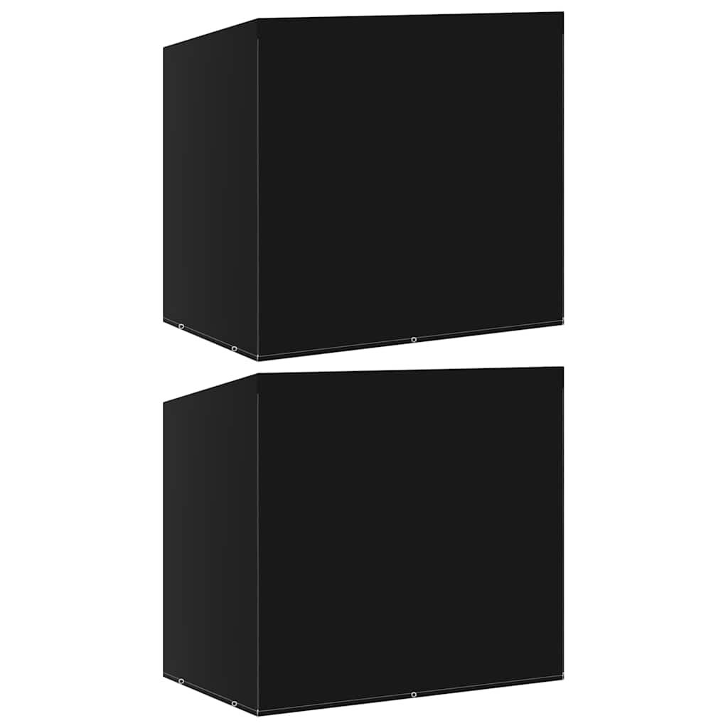 2x Pokrowiec na Huśtawkę Ogrodową z Oczkami z Polietylenu 185x117 cm Czarny