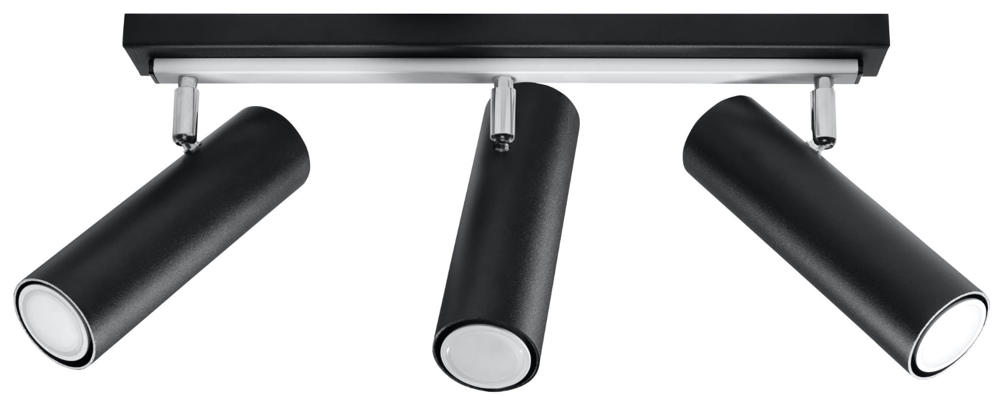 Plafonnier Acier Noir GU10 3 Direzione