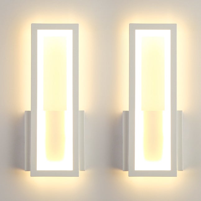 Zestaw 2 kinkietów LED, nowoczesna lampka nocna, kinkiet LED, oświetlenie dekoracyjne do wnętrz, ciepłe światło 3000 K