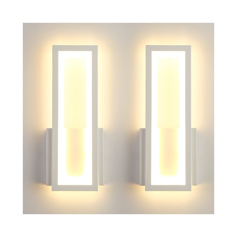 Zestaw 2 kinkietów LED, nowoczesna lampka nocna, kinkiet LED, oświetlenie dekoracyjne do wnętrz, ciepłe światło 3000 K