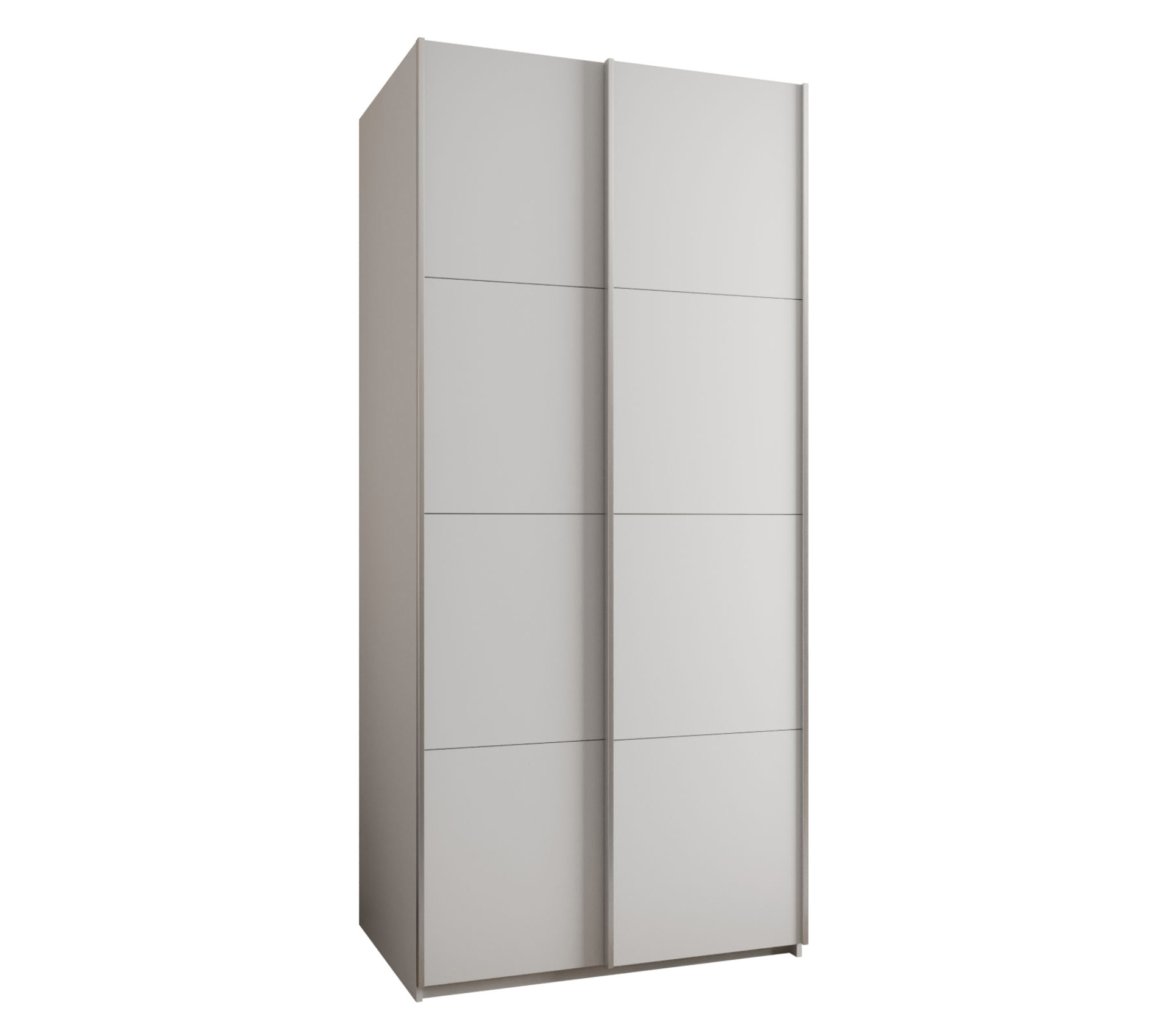 Szafa przesuwna wysoka Lux 1 100 x 64 x 245,5 cm biały + biały + u. srebrny - Abiks Meble