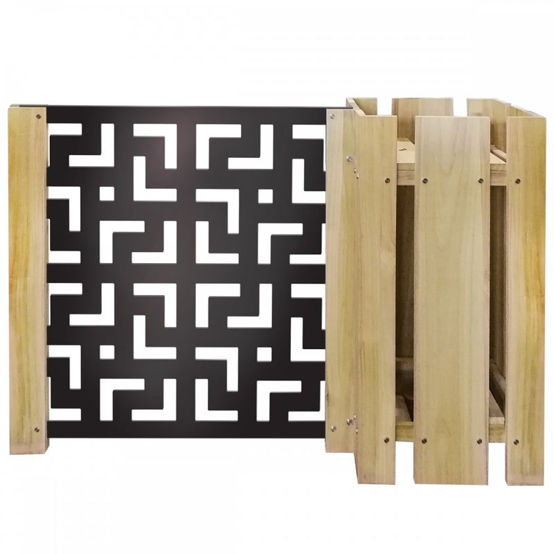 DONICA DREWNIANA KOMPOZYCJA - Donica z modułową przegrodą - 150x100 cm - Wykonana z drewna i PVC - model LABIRINTH