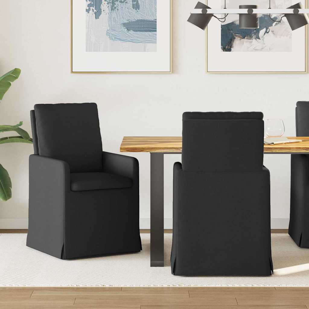 Krzesła jadalne 2 pcs Czarny 57 x 67 x 98 cm tkanina vidaXL