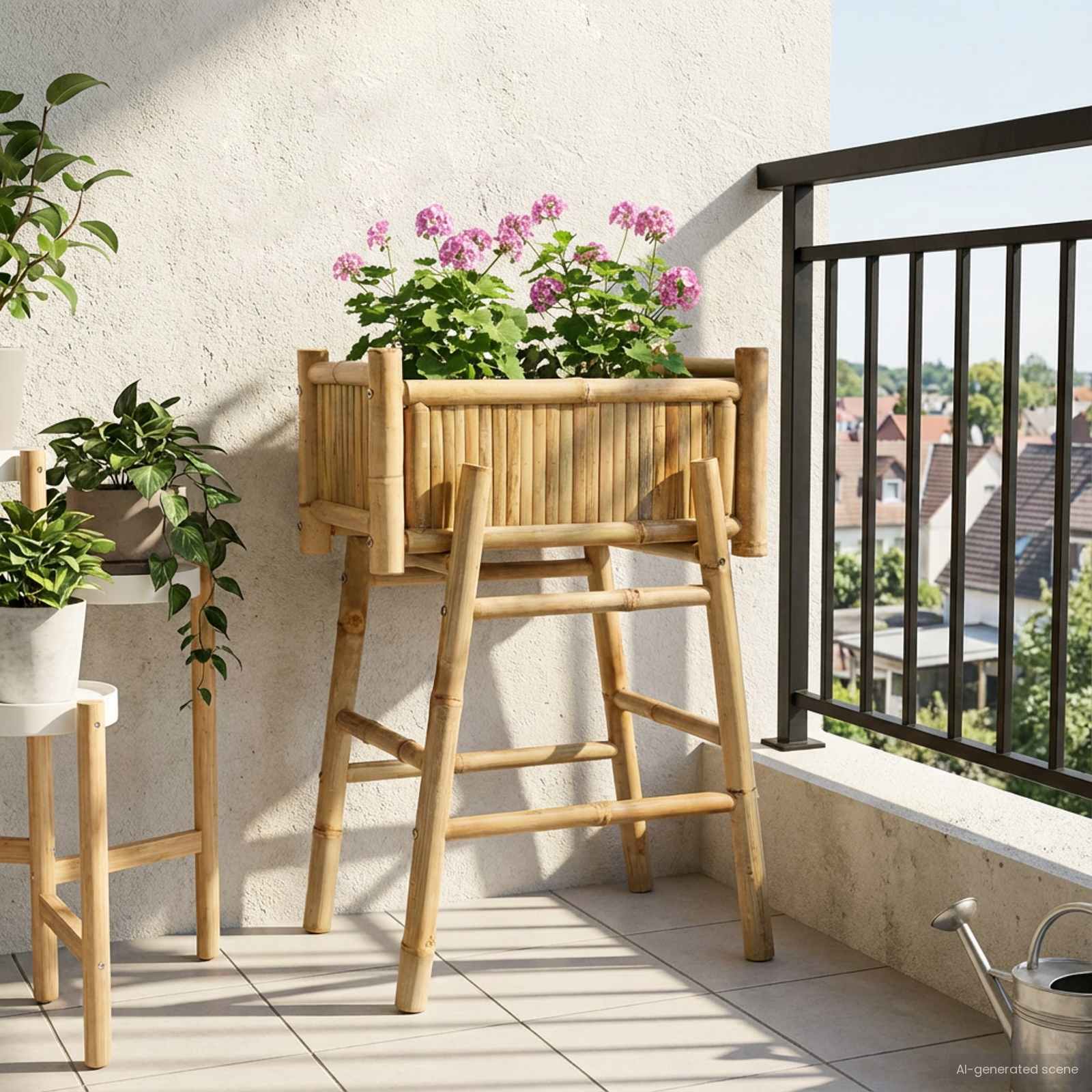 Doniczka ogrodowa z uchwytem Naturalny 50 x 38 x 74 cm Bambus vidaXL