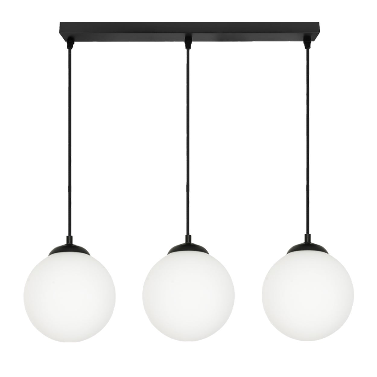 Lampa wisząca czarna nowoczesna do jadalni BRONX białe kule 3xE14 Edylit