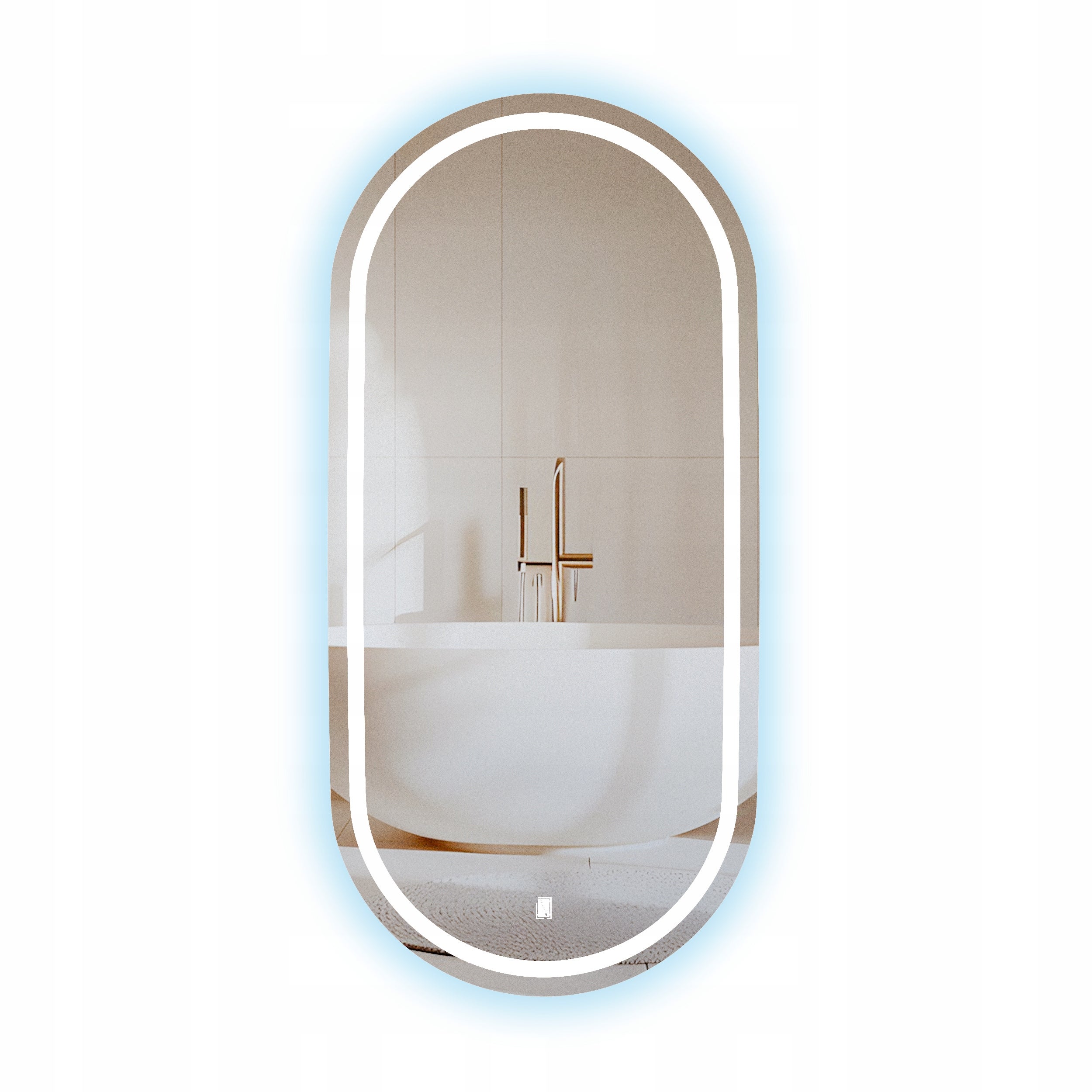 Lustro LED podświetlane owalne piaskowane 120 x 60 cm Neptun LUSTRZANY ŚWIAT