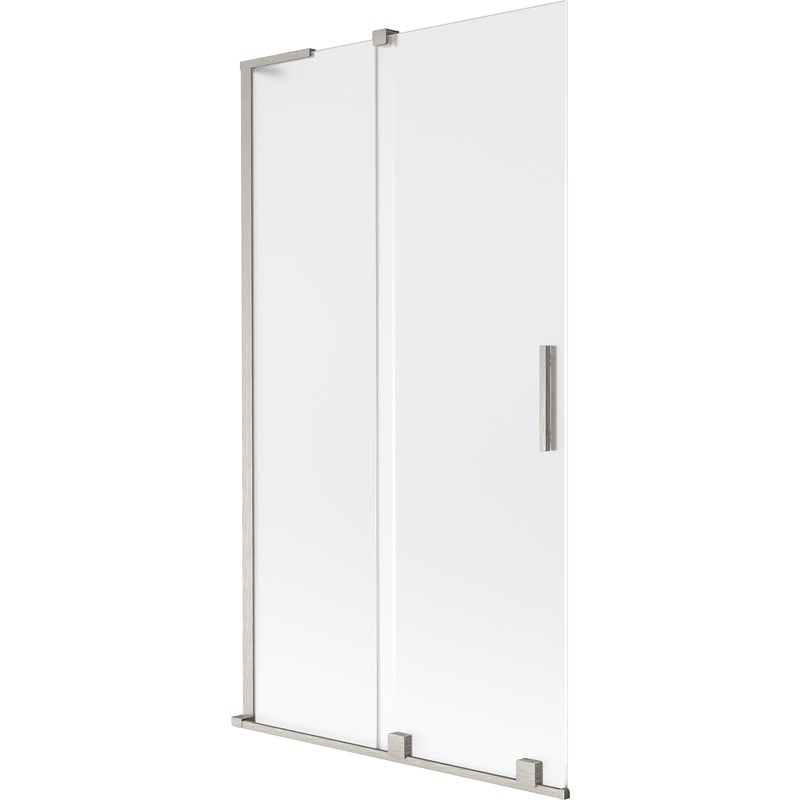 Mexen Velar L parawan nawannowy 2-skrzydłowy rozsuwany 100 x 150 cm, szron, nikiel szczotkowany - 896-100-003-31-97