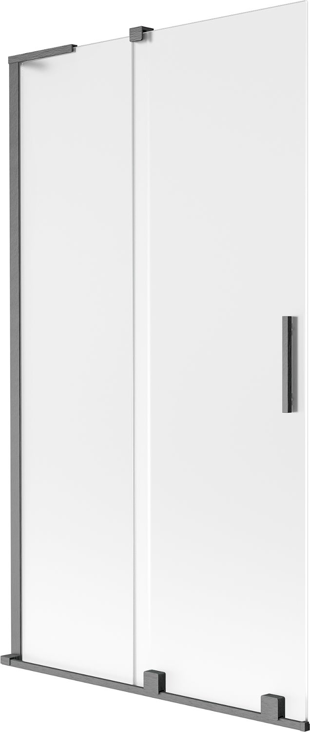Mexen Velar L parawan nawannowy 2-skrzydłowy rozsuwany 100 x 150 cm, szron, gun gray szczotkowany - 896-100-003-31-66