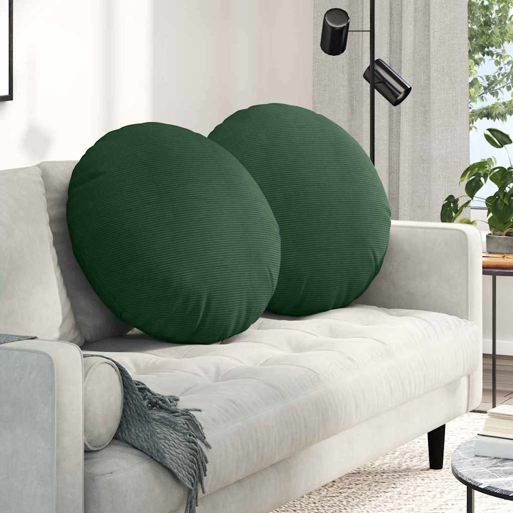Poduszki na siedziska 2 pcs Ciemna zieleń Ø 80 cm vidaXL