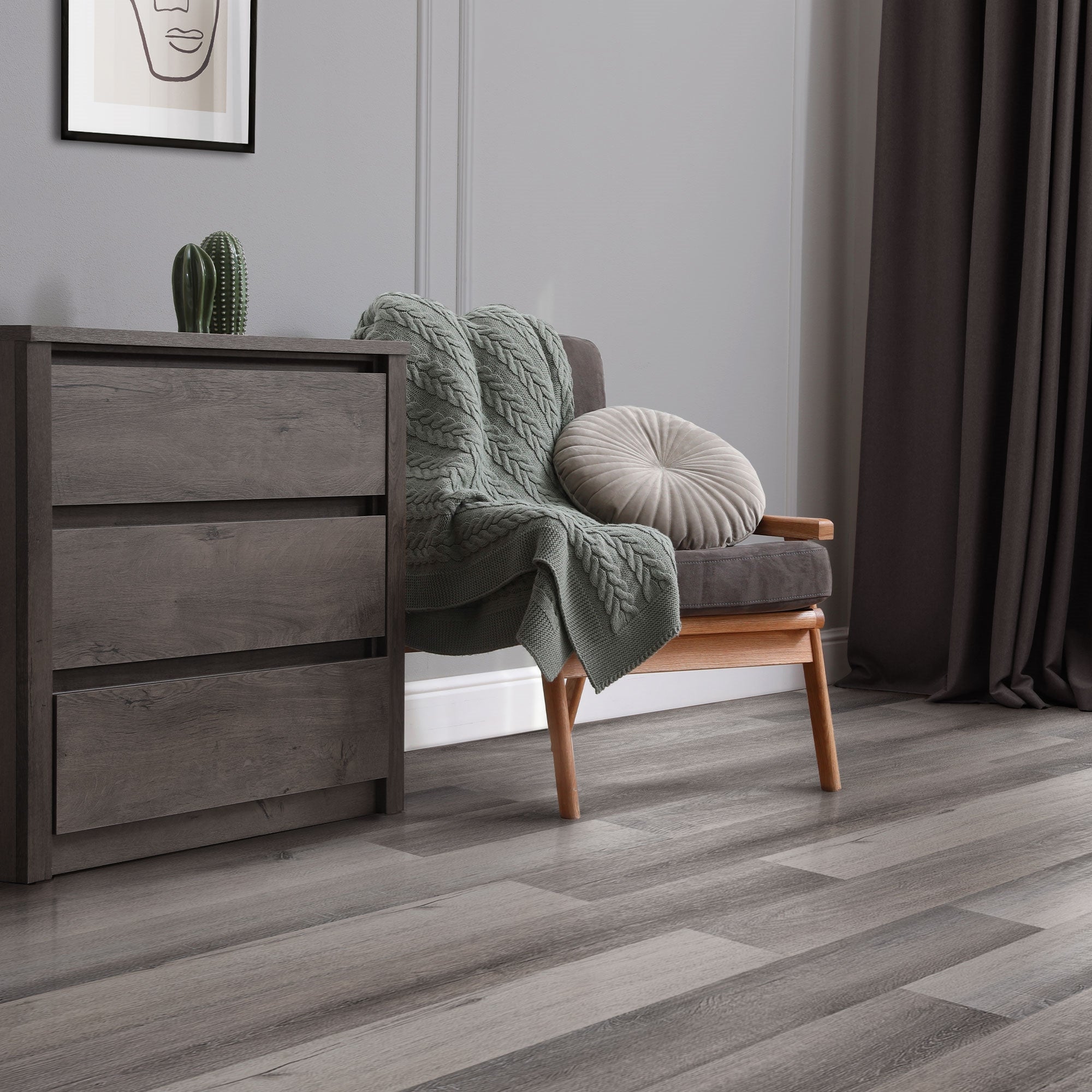 ML-Design podłoga Deluxe PVC samoprzylepne deski winylowe 91,5x15,3cm 2 mm 8,92 m²/64 szt. kolor dab sosna szary realistyczny wygląd drewna