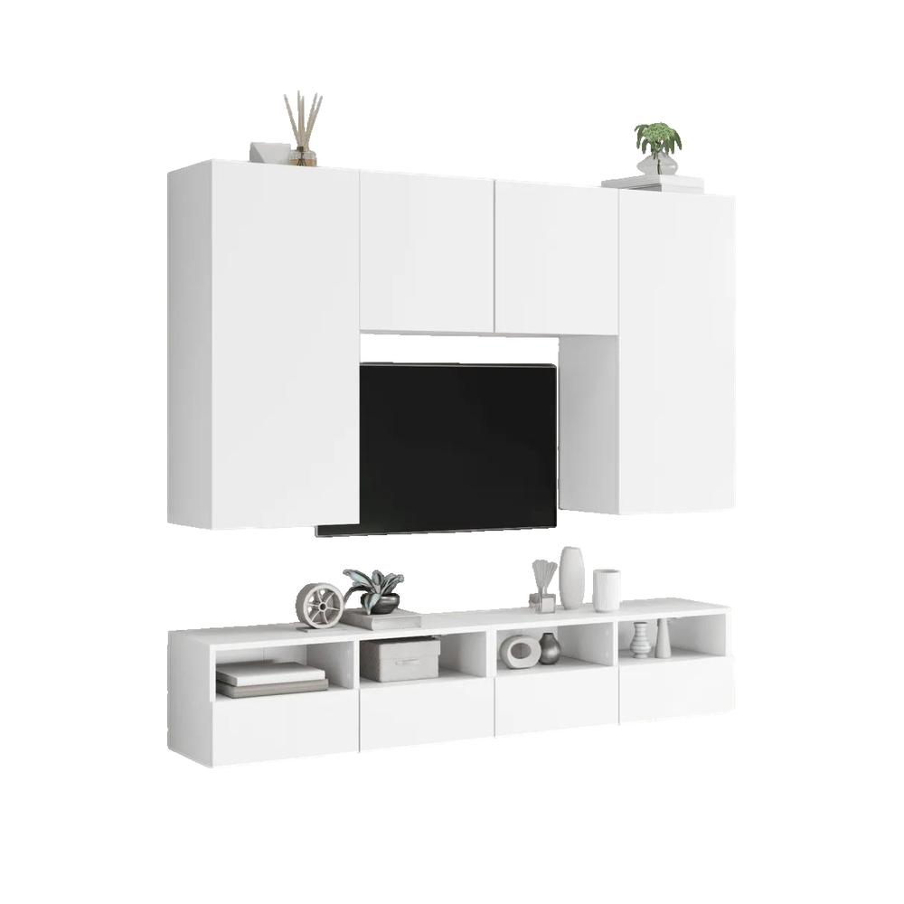 Mebel TV Vidaxl drewno inżynieryjne biały 100x30x30 cm design wiszący