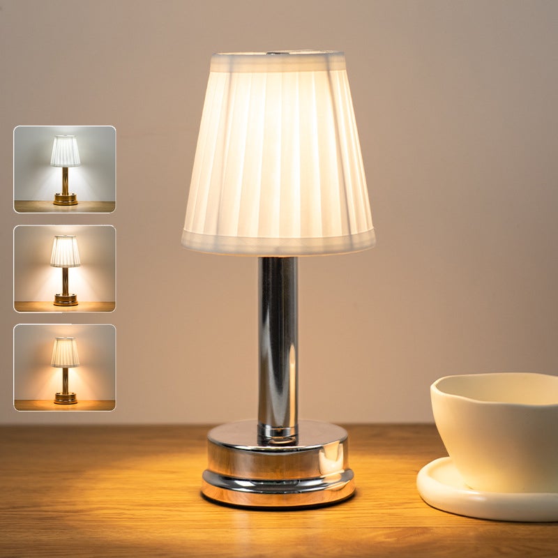 Bezprzewodowe lampki stołowe LED, lampa 2000 mAh, ładowalna lampka stołowa z 3 poziomami jasności, bezprzewodowe lampki z regulacją jasności