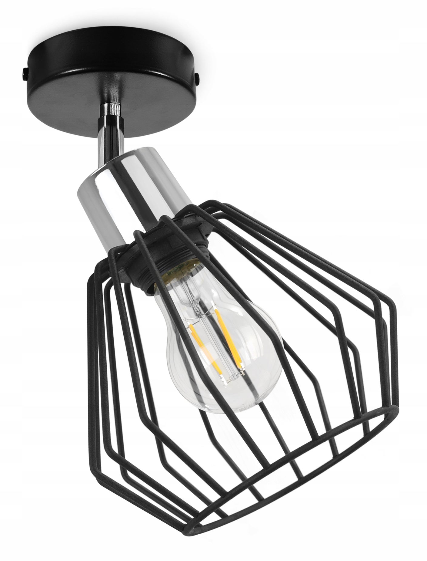 Lampa sufitowa wisząca Light Home LH Nuvola 1x E27 60W ruchoma czarny/srebrny