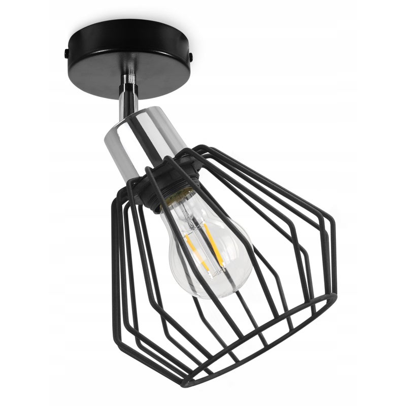 Lampa sufitowa wisząca Light Home LH Nuvola 1x E27 60W ruchoma czarny/srebrny