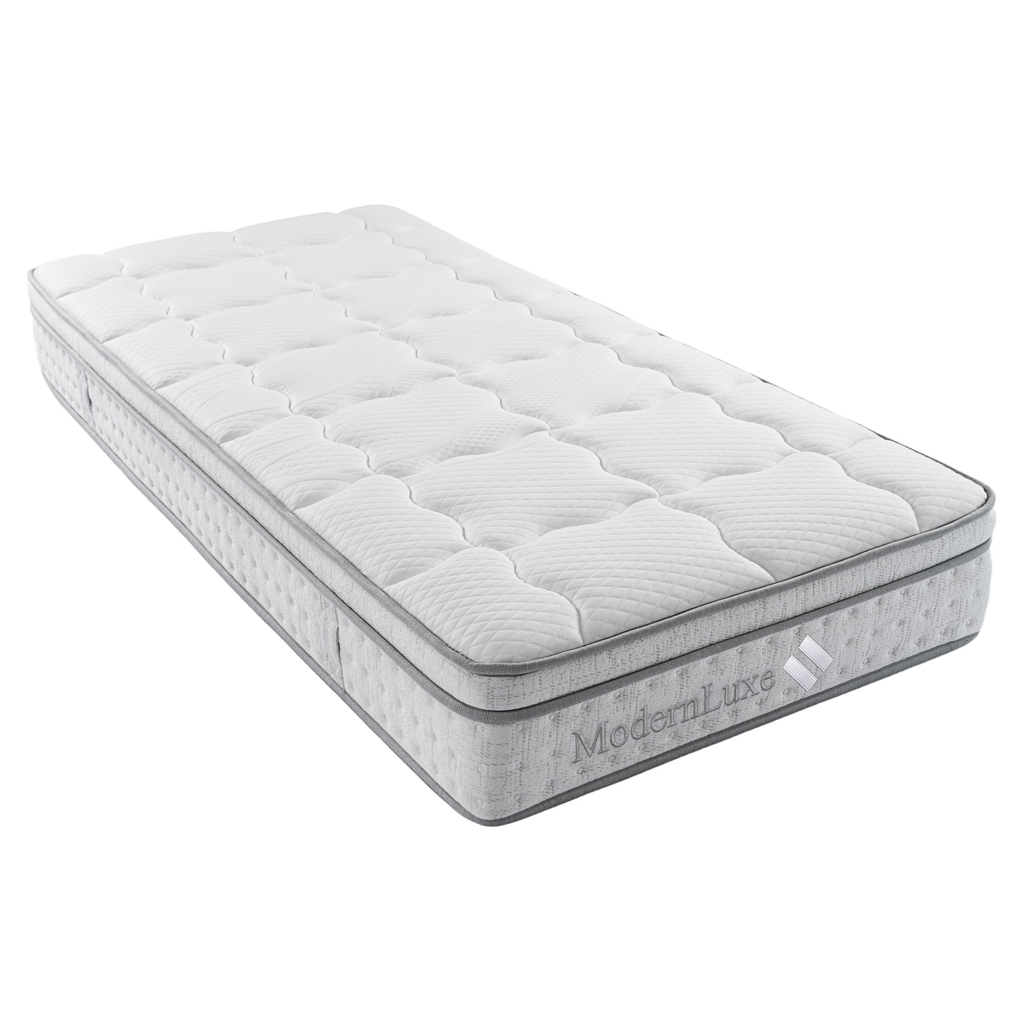 Materac sprężynowy 90x200cm - Poziom H3 - Pianka zimna o grubości 25cm - Ergonomiczny kształt - Certyfikat OEKO-TEX - Biały