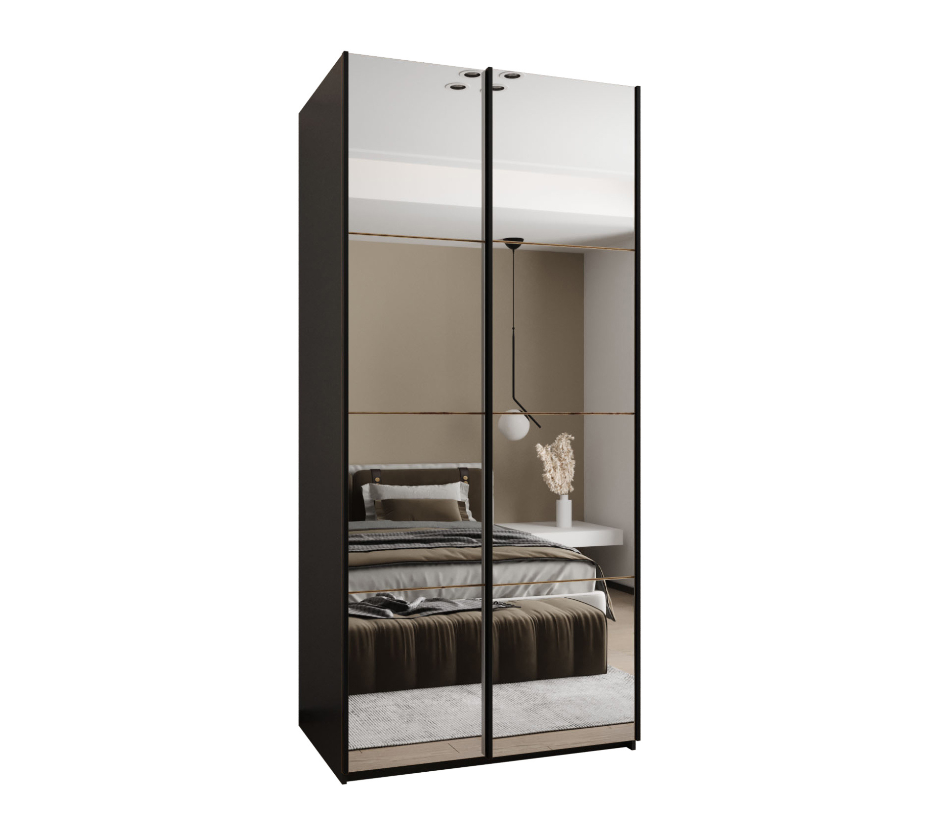 Szafa przesuwna wysoka Lux 2 110 x 64 x 245,5 cm czarny + artisan + u. czarny - Abiks Meble
