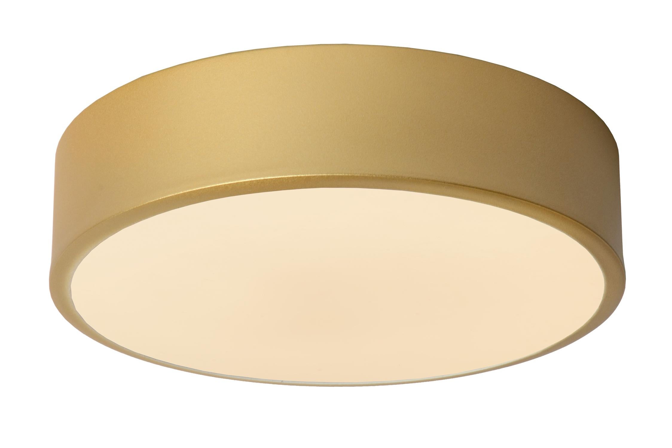 Plafon okrągły UNAR LED 12W Ciepła biel 840lm złoto-odcienie złota-biały wym:5x20x20cm IP20 Lucide