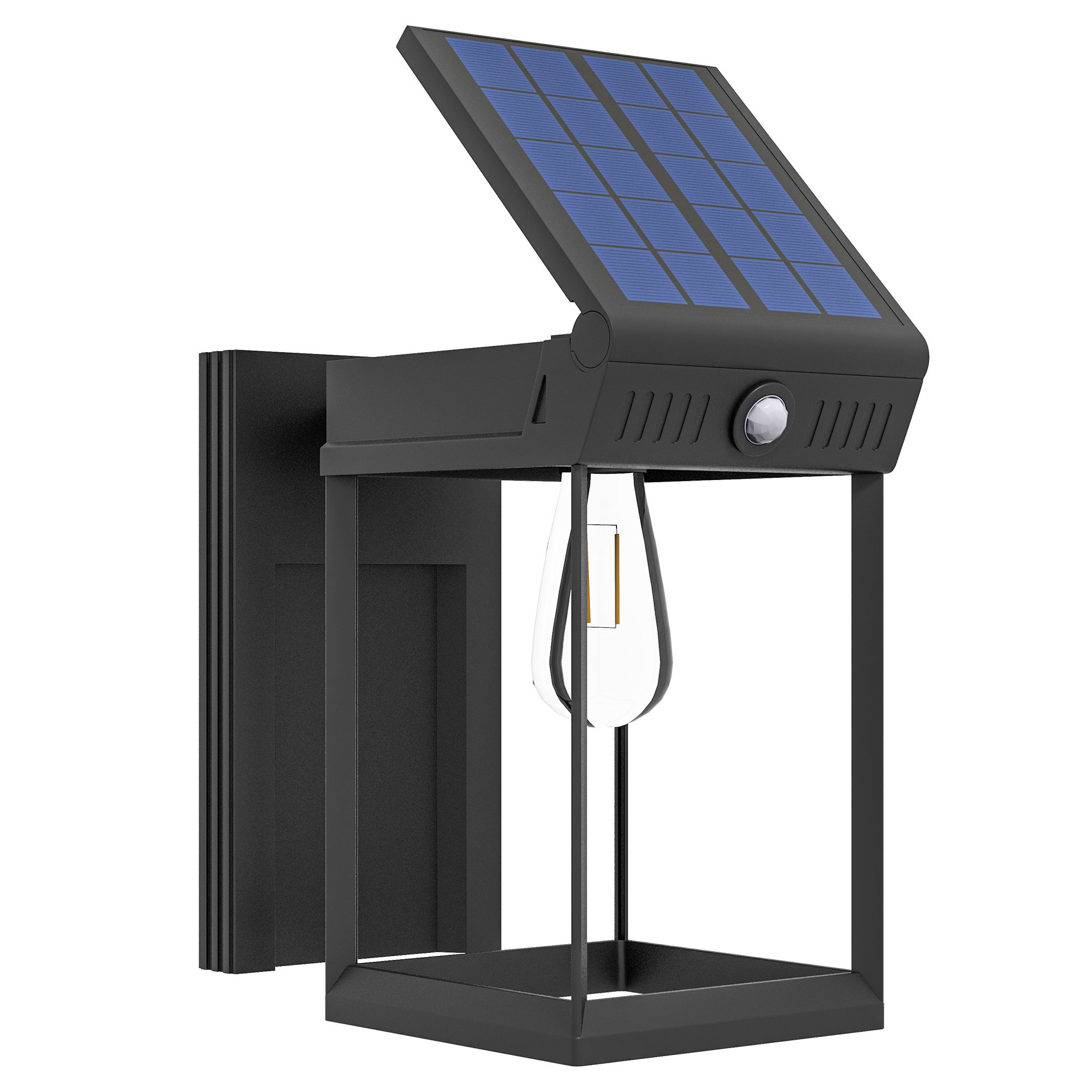 Zewnętrzna solarna lampa ścienna LED z czujnikiem ruchu, regulowaną jasnością, IP44, do ogrodu i na taras