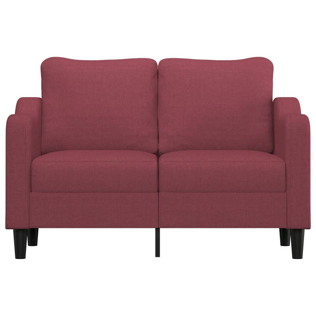 Sofa 2-osobowa, winna czerwień, 120 cm, tapicerowana tkaniną
