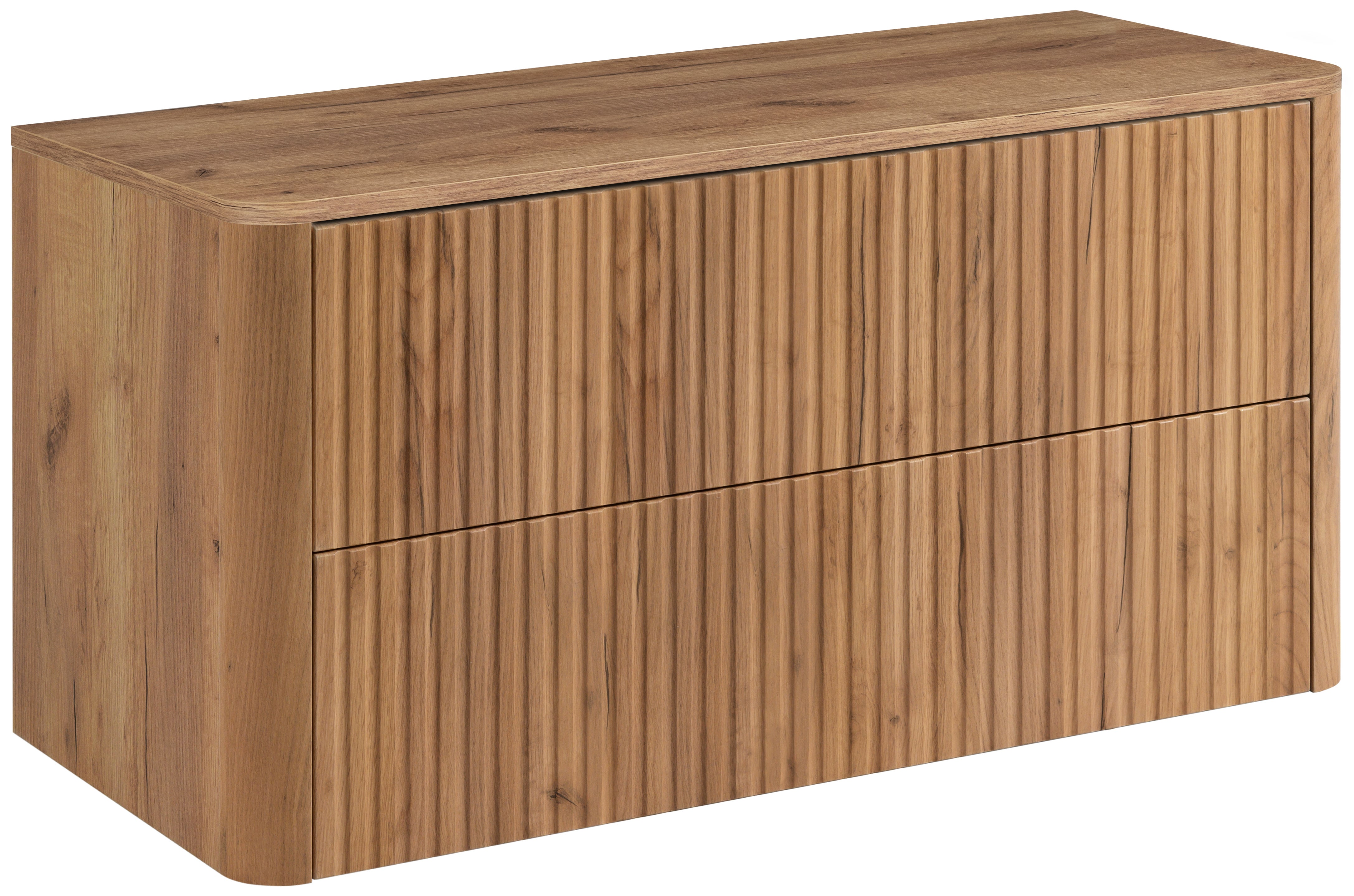 Szafka Łazienkowa LINEA 100 cm Dąb Craft z Blatem Ryflowana Push To Open