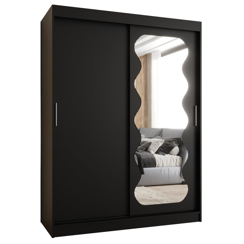 Szafa przesuwna garderoba SPOTI 150 x 62 x 200 cm Czarny