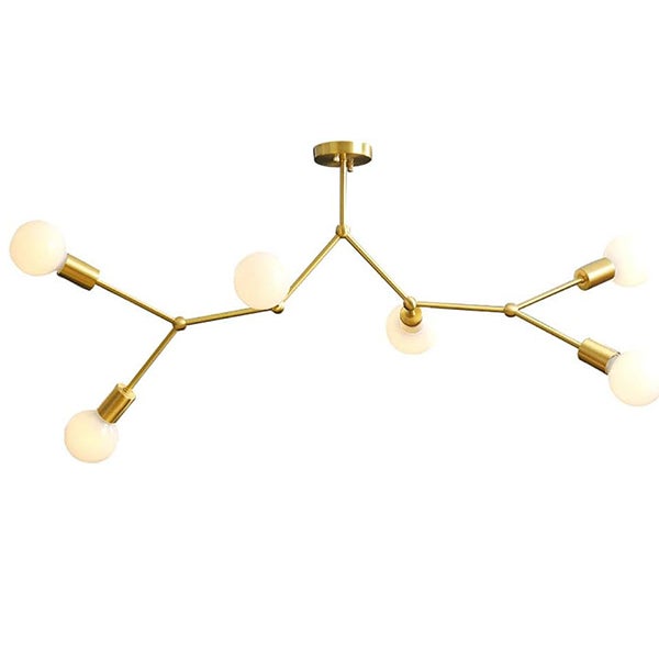 Lampa wisząca 6-punktowa - Nowoczesny żyrandol E27 do dekoracji wnętrz - Bez żarówki - 1 sztuka