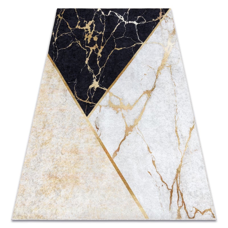 Dywan do prania MIRO 52103.801 Marmur, geometryczny antypoślizgowy - złoty 120x170 cm