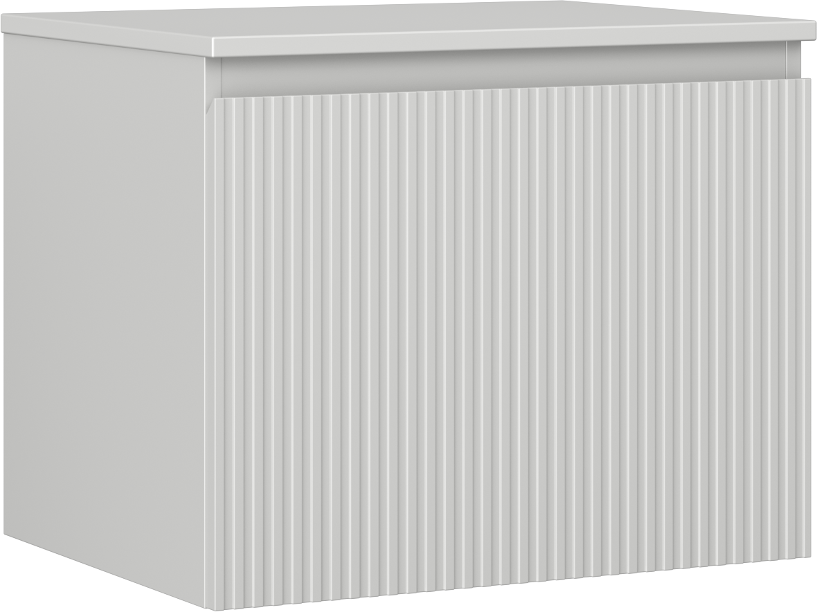 Mexen Rivel szafka łazienkowa podumywalkowa 60 cm z blatem, 1 szuflada, ryflowana , szara mat - 91A20-06047-1-BFC62
