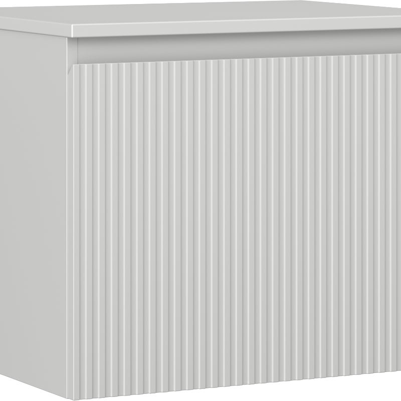 Mexen Rivel szafka łazienkowa podumywalkowa 60 cm z blatem, 1 szuflada, ryflowana , szara mat - 91A20-06047-1-BFC62