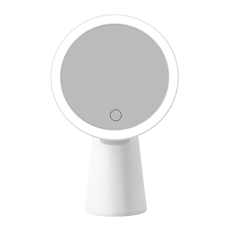 Podświetlane lusterko do makijażu, 3-kolorowe, bezstopniowo ściemniane lusterko z ekranem dotykowym, autonomiczne lusterko kosmetyczne 360° 2000 mAh