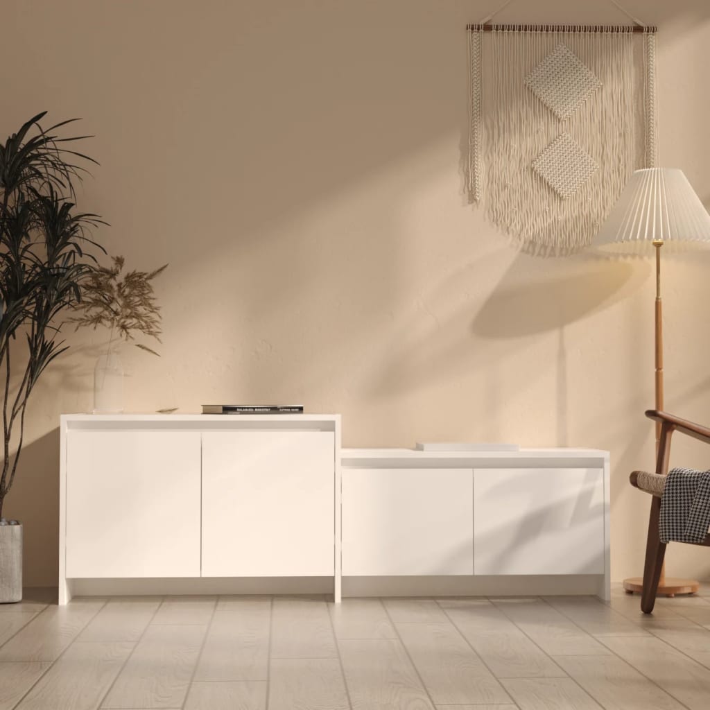 Szafka pod TV, biała, 146,5x35x50 cm, materiał drewnopochodny vidaXL