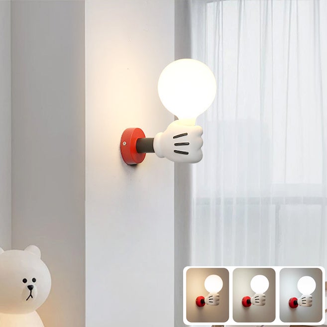 Kinkiety, lampka nocna, lampka nocna Myszka Mickey Cartoon, żywiczna lampka do czytania na ścianę z żarówką, 3 regulowane temperatury barwowe