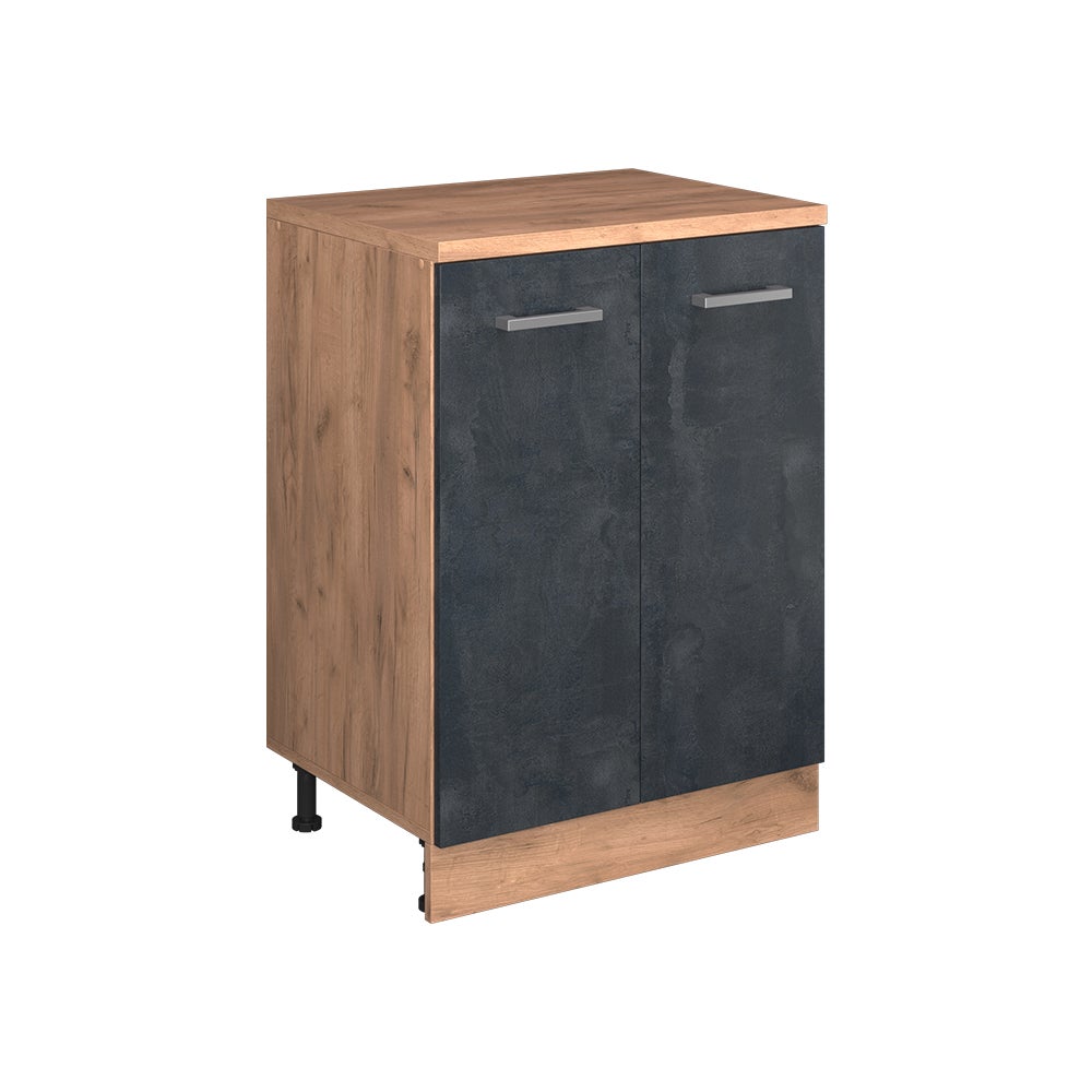 Vicco Szafka rozszerzająca Rion, Czarny beton/Dąb goldkraft, 60 x 46 cm bez skosu z 2 drzwiami