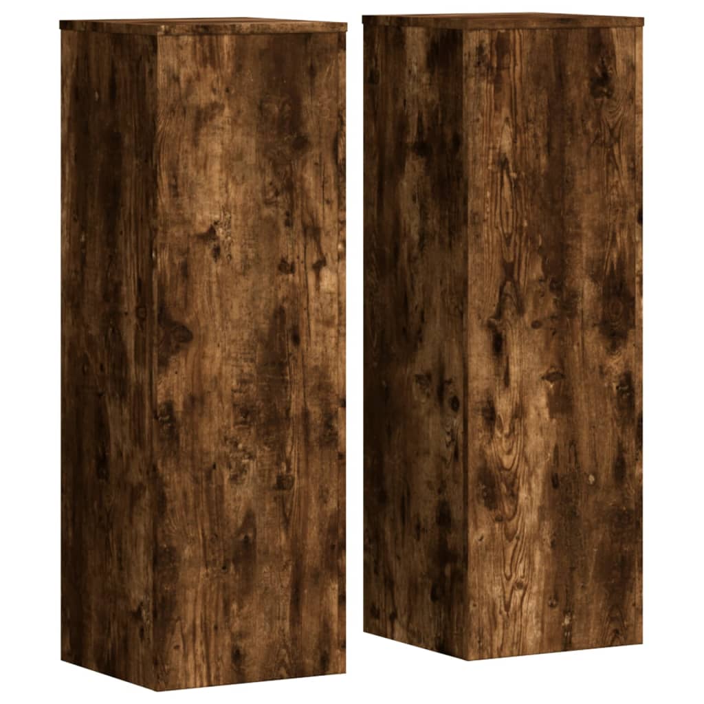 2x Stojak na Rośliny 100 cm Przydymiony Dąb do Salonu