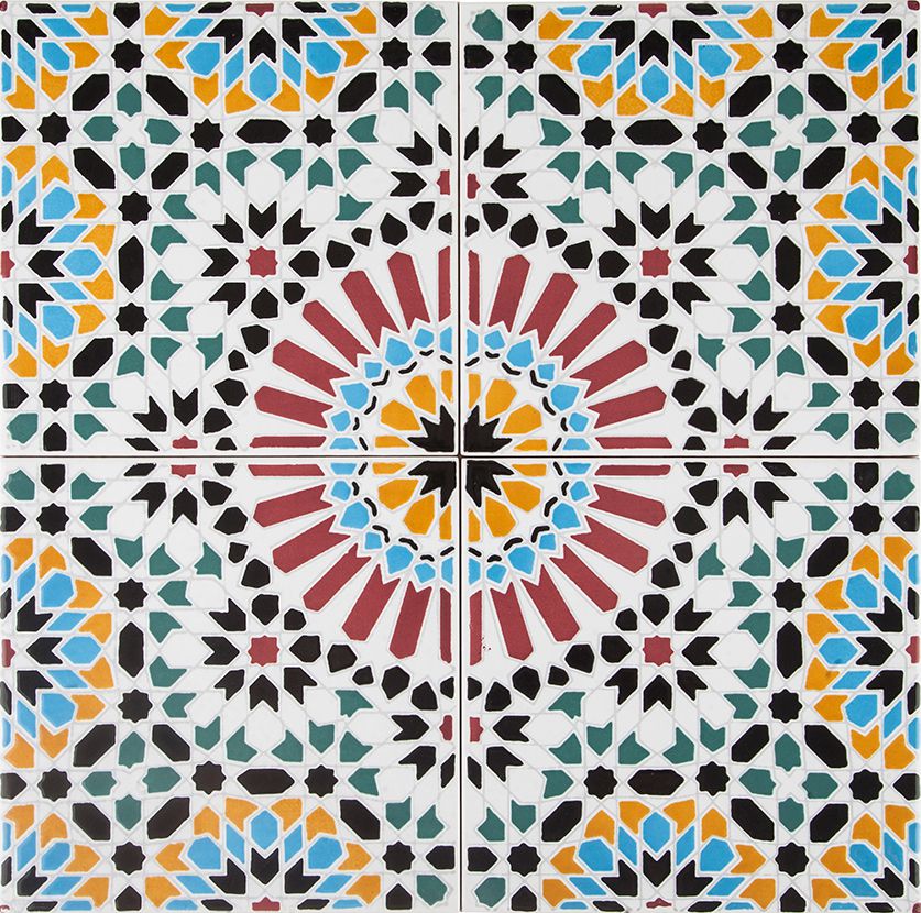 Cerames – marokańskie płytki ceramiczne 20×20 cm "Hass" – opakowanie 12 szt. (0,48 m²) – orientalne motywy