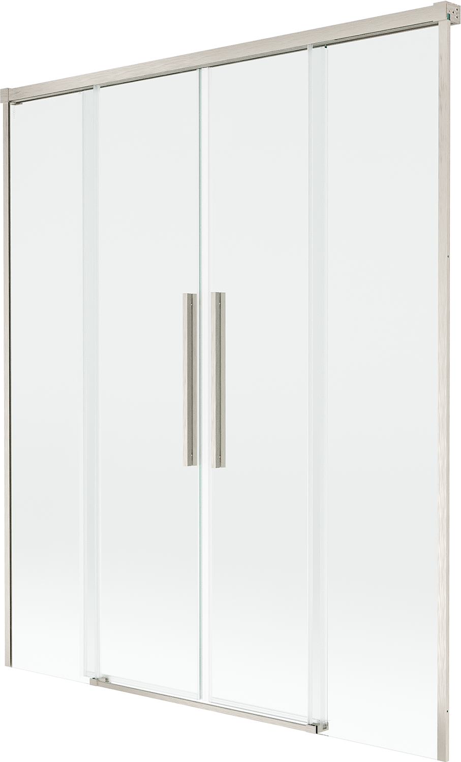 Mexen Rox parawan nawannowy 2-skrzydłowy rozsuwany 160 x 150 cm, transparent, nikiel szczotkowany - 8C9-160-002-97-00
