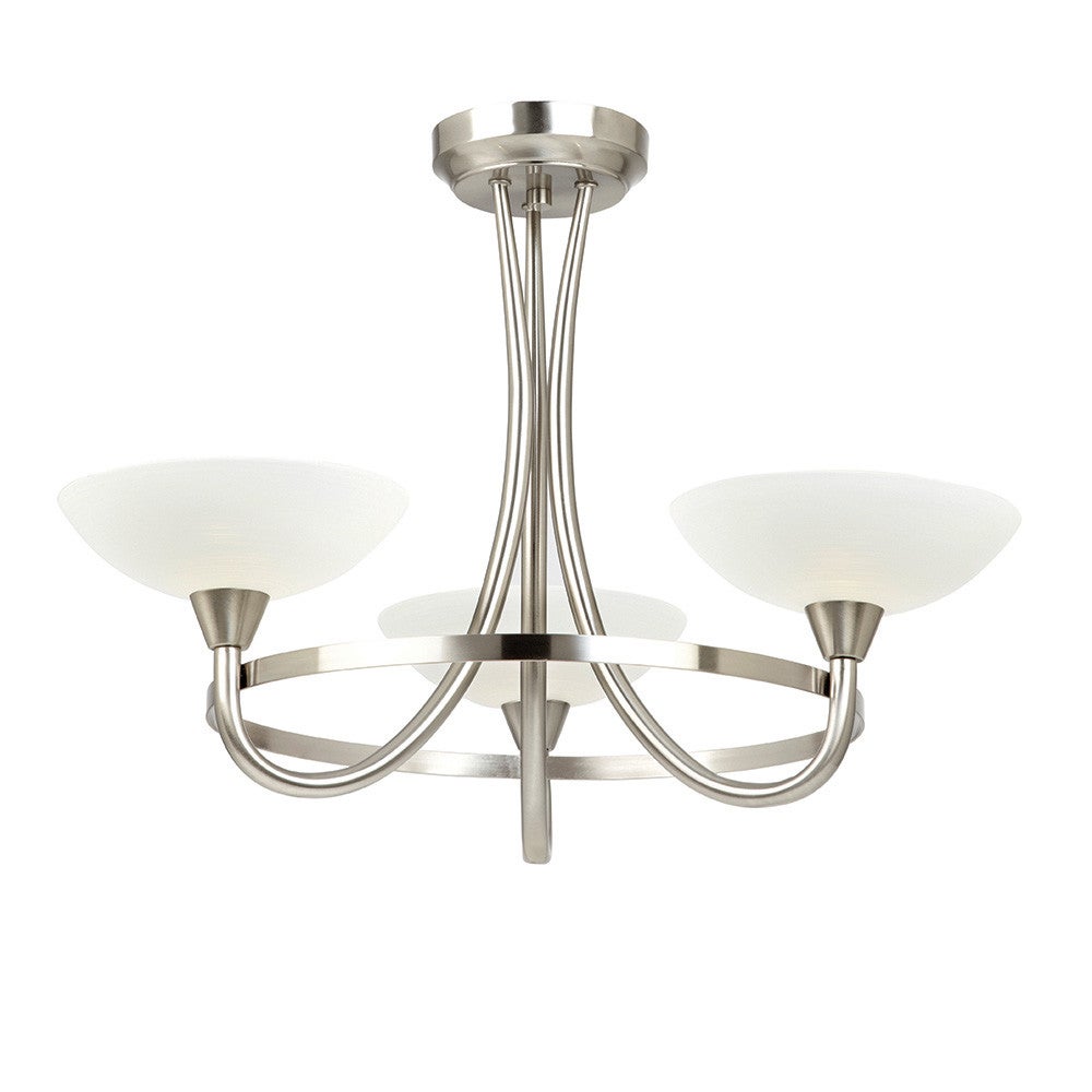 Lampa sufitowa nowoczesna 3-ramienna chromowana satynowa szklane klosze 3xG9 33W CAGNEY Endon