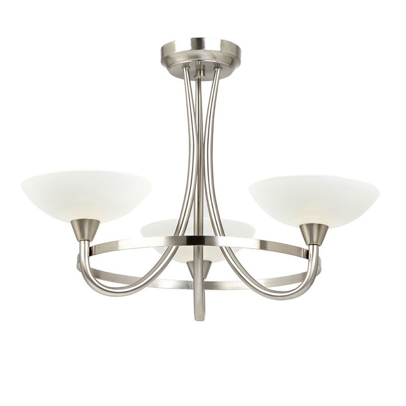 Lampa sufitowa nowoczesna 3-ramienna chromowana satynowa szklane klosze 3xG9 33W CAGNEY Endon