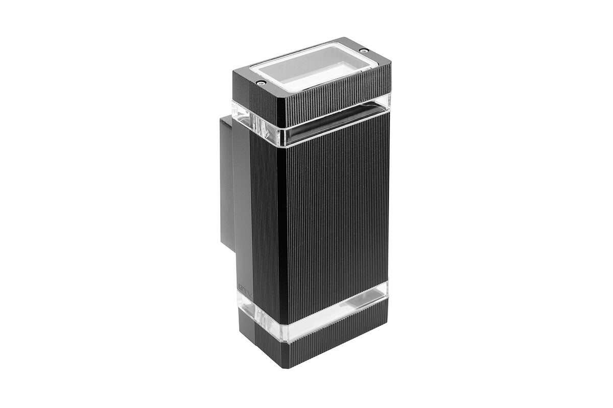 Oprawa natynkowa NESSA, 2x GU10 max 50W, dwukierunkowa, czarna, IP54, do wnętrz i na zewnątrz – GTV LIGHTING