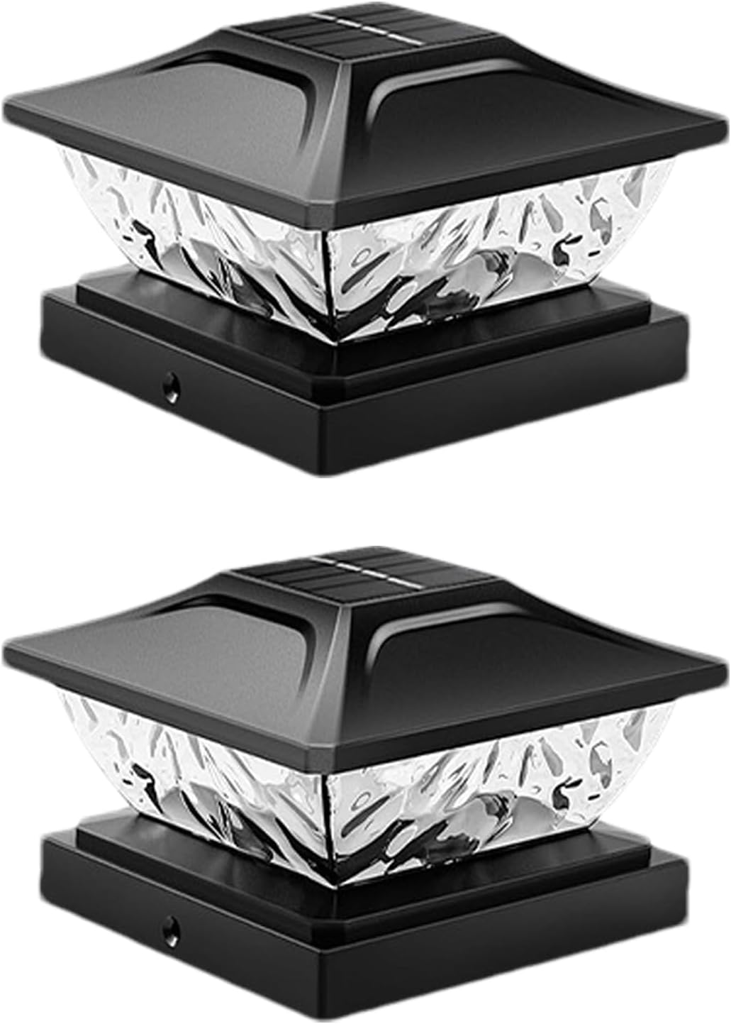 Lampa ogrodzeniowa, słupek solarny, wodoodporna dioda LED, podwójny tryb oświetlenia, oświetlenie zewnętrzne do ogrodów i ścieżek, 14,8 x 14,8