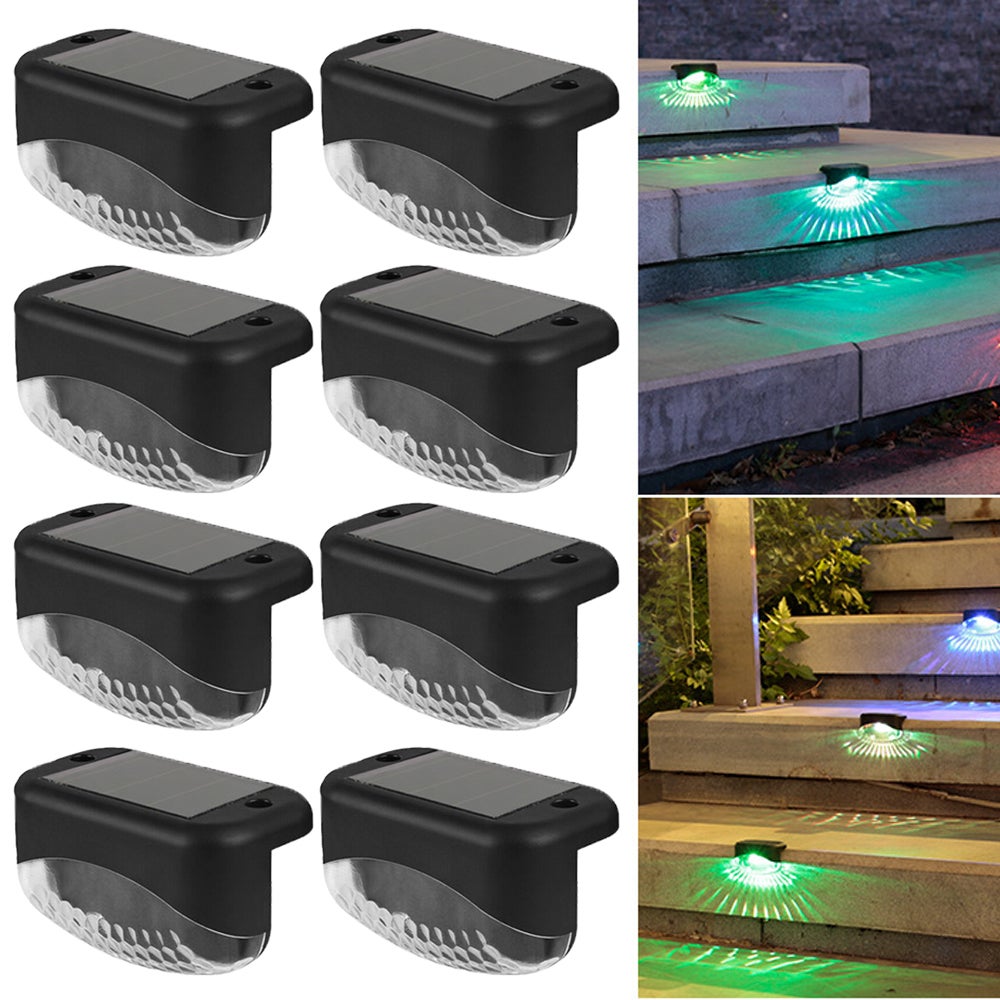 Zestaw 8 kolorowych lamp solarnych, lampki nocne zewnętrzne, dekoracyjne lampy ogrodowe, lampy schodowe, lampy LED