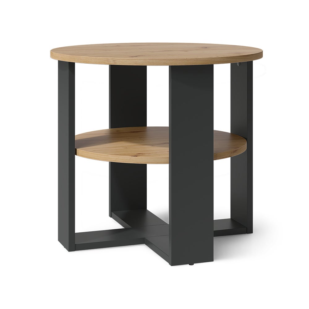 Vicco Stolik kawowy Romeo, Antracyt/Dąb artisan, 53 x 53 cm