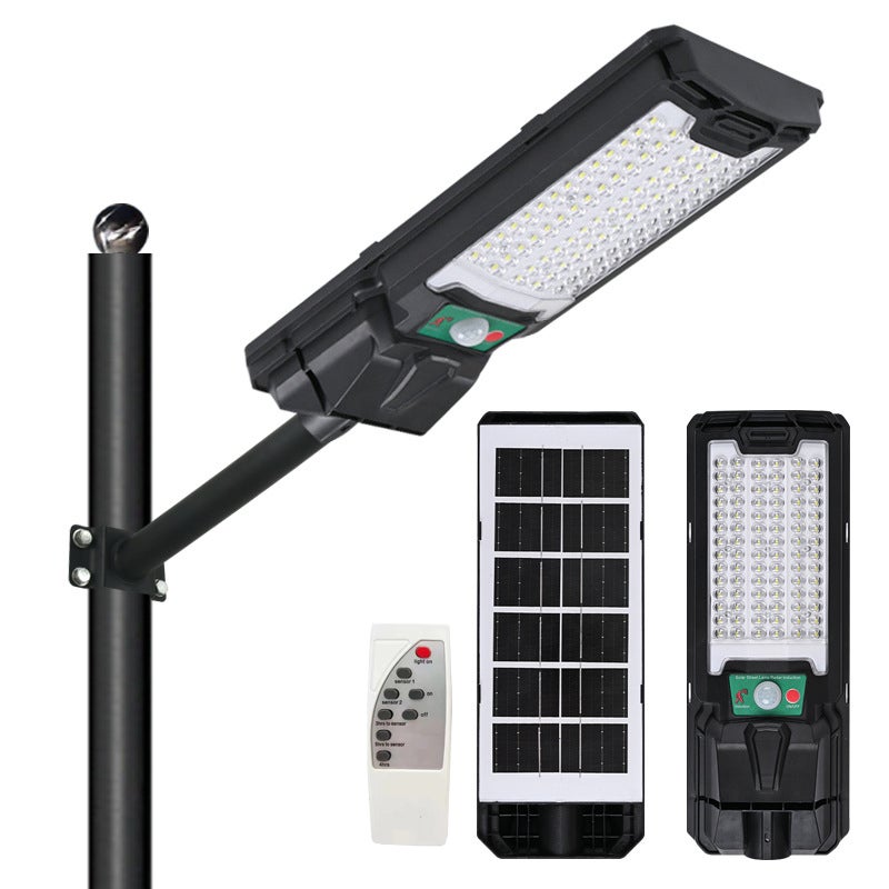200W Zewnętrzna wodoodporna lampa uliczna zasilana energią słoneczną, 84 diody LED, automatyczne włączanie/wyłączanie, solarna lampa ogrodowa