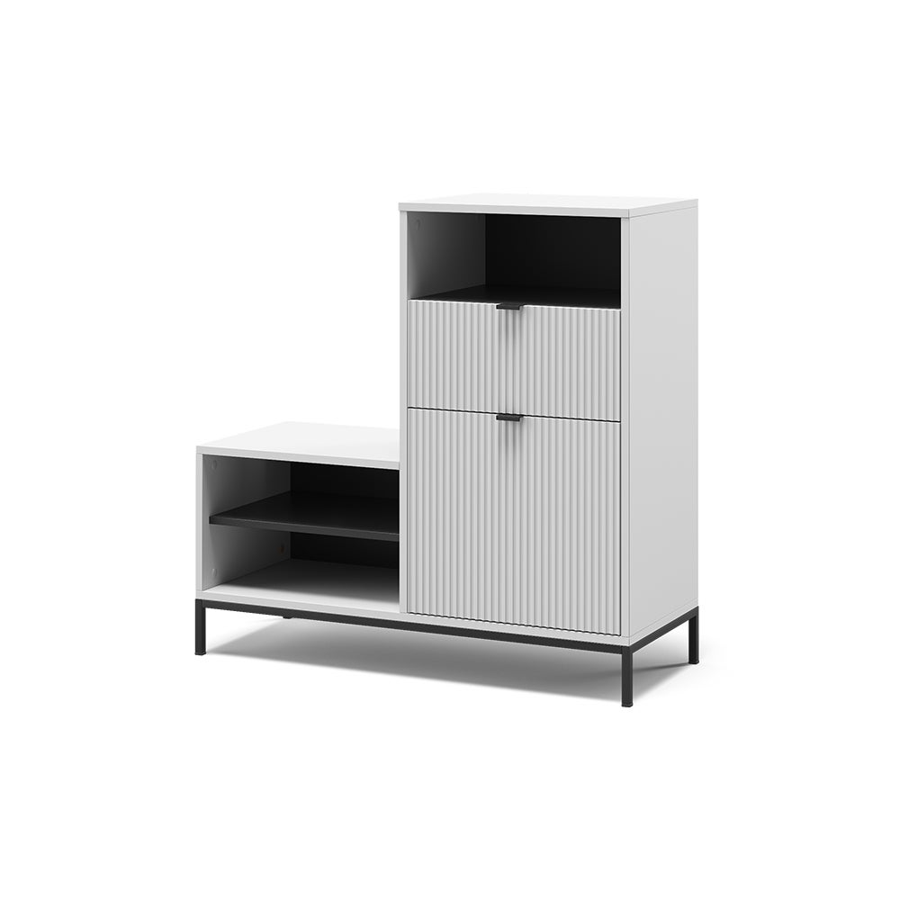 Vicco Ławka na buty Eliza, Biały, 100 x 98.5 cm z drzwiami i szufladą
